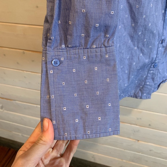 Warehouse | Blue Button Down Shirt w Front Tie - Picture 5 of 8